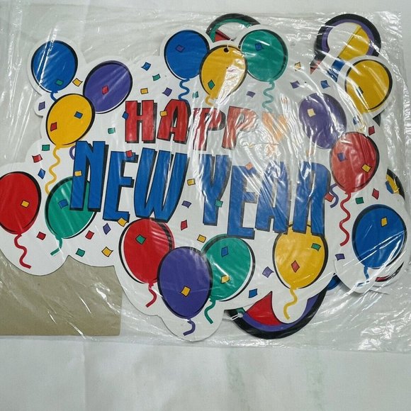 Die Cut Honeycomb NEW YEARS Hanging Decorations 24” In Package Retro Amscan - Picture 6 of 10